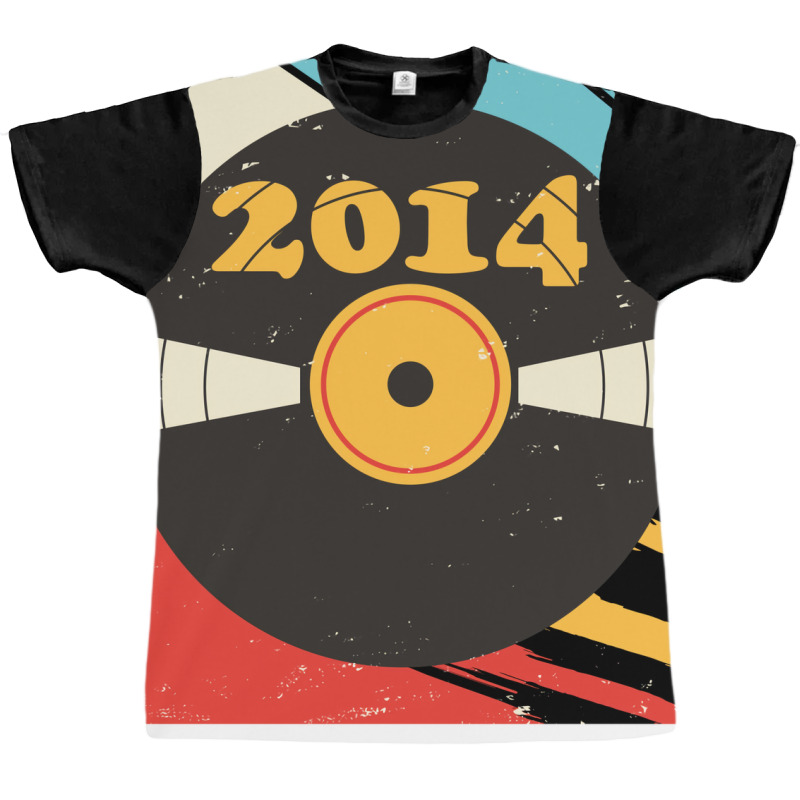 Vintage Retro 2014 Birthday  Vinyl Music Girl Graphic T-shirt | Artistshot