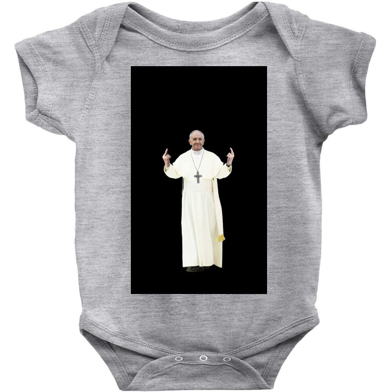 High Resolution Standing Bird Flipping Pope Franci Baby Bodysuit | Artistshot