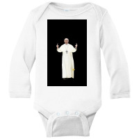 High Resolution Standing Bird Flipping Pope Franci Long Sleeve Baby Bodysuit | Artistshot