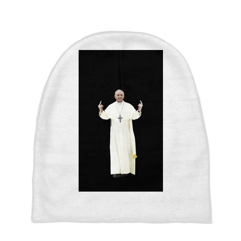 High Resolution Standing Bird Flipping Pope Franci Baby Beanies | Artistshot