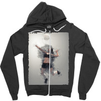 Volleyball Digital Art Blue Zipper Hoodie | Artistshot