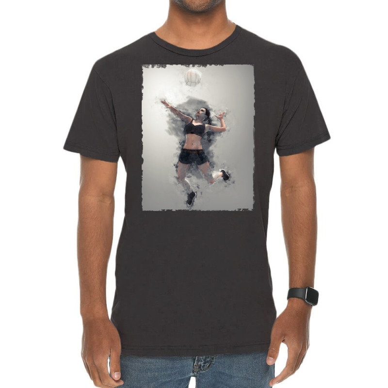 Volleyball Digital Art Blue Vintage T-Shirt by horathmheannj | Artistshot