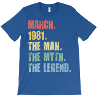 40th Birthday Man Myth Legend 1981 Hipster T-shirt | Artistshot