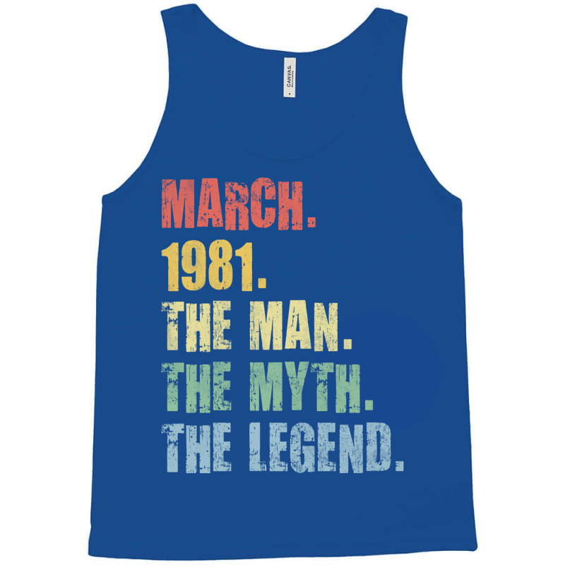 40th Birthday Man Myth Legend 1981 Hipster Tank Top | Artistshot