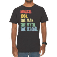 40th Birthday Man Myth Legend 1981 Hipster Vintage T-shirt | Artistshot