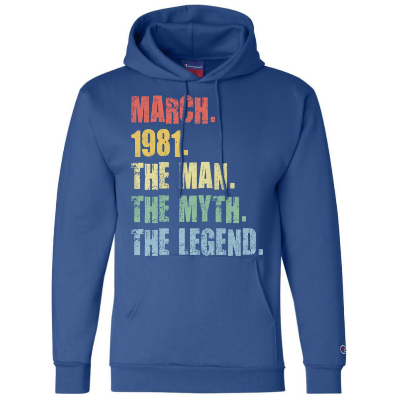 40th Birthday Man Myth Legend 1981 Hipster Champion Hoodie | Artistshot