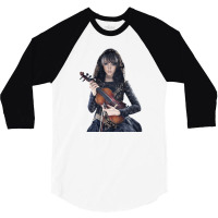 Pemain Biola Lindsey Stirling Hitam 3/4 Sleeve Shirt | Artistshot