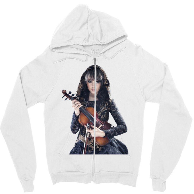 Pemain Biola Lindsey Stirling Hitam Zipper Hoodie by JuanEscobar | Artistshot