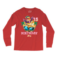 Cute Flamingo 15th Birthday Boy Vintage Long Sleeve Shirts | Artistshot