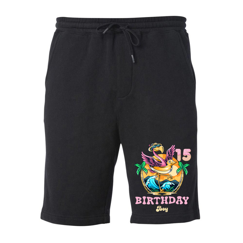 Cute Flamingo 15th Birthday Boy Vintage Fleece Short | Artistshot