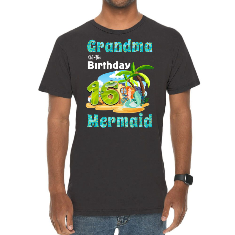 Cute Mermaid Gramma Of The 16th Birthday Trending Vintage T-shirt | Artistshot