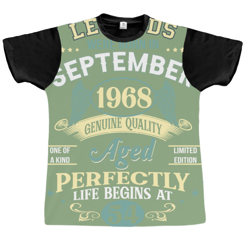 54th Birthday Decoration Legends Were Born In Sept Graphic T-shirt | Artistshot