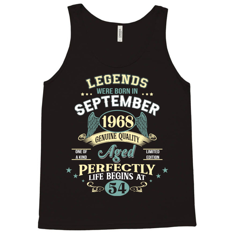 54th Birthday Decoration Legends Were Born In Sept Tank Top | Artistshot