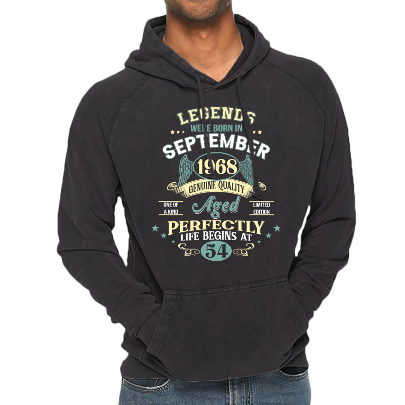 54th Birthday Decoration Legends Were Born In Sept Vintage Hoodie | Artistshot