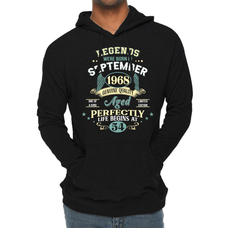 54th Birthday Decoration Legends Were Born In Sept Lightweight Hoodie | Artistshot