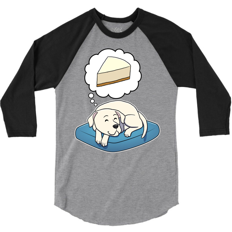 Dogo Argentino Dreaming About Cheese Cake Funny 3/4 Sleeve Shirt by lakomabuniau | Artistshot