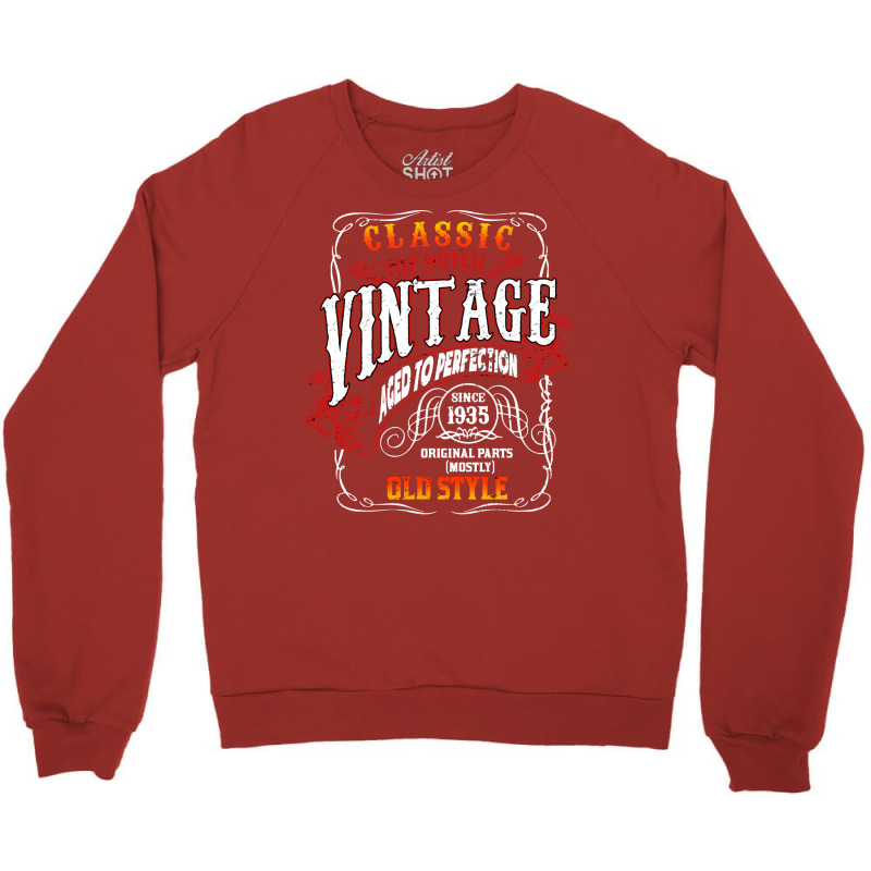 Vintage Birthday 1935 Aged To Perfection 1935 Birt Crewneck Sweatshirt | Artistshot