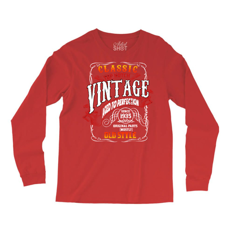 Vintage Birthday 1935 Aged To Perfection 1935 Birt Long Sleeve Shirts | Artistshot