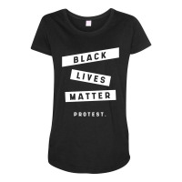 Simple Black Lives Matter In Black And White Letters - Protest Gifts Maternity Scoop Neck T-shirt | Artistshot