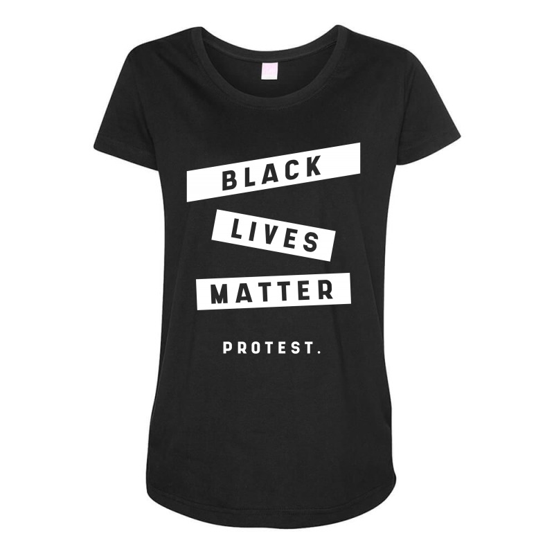 Simple Black Lives Matter In Black And White Letters - Protest Gifts Maternity Scoop Neck T-shirt by Diogo Calheiros | Artistshot