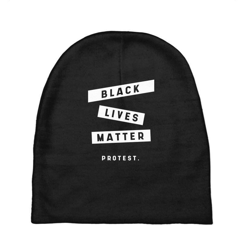 Simple Black Lives Matter In Black And White Letters - Protest Gifts Baby Beanies by Diogo Calheiros | Artistshot