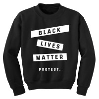 Simple Black Lives Matter In Black And White Letters - Protest Gifts Youth Sweatshirt | Artistshot