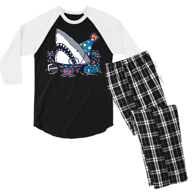 Birthday Shark Iii Boy Men's 3/4 Sleeve Pajama Set | Artistshot