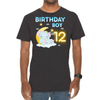 Cute Elephant 12th Birthday Boy Hipster Vintage T-shirt | Artistshot