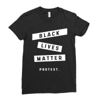 Simple Black Lives Matter In Black And White Letters - Protest Gifts Ladies Fitted T-shirt | Artistshot