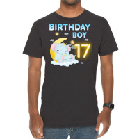 Cute Elephant 17th Birthday Boy Red Vintage T-shirt | Artistshot