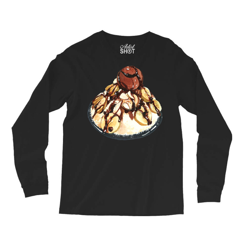 Korean Chocolate Banana Bingsu Ice Cream 70s Long Sleeve Shirts by beredyhayaviq | Artistshot