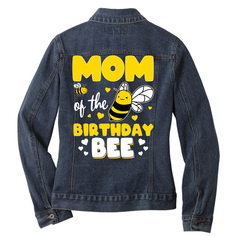 Mom Of The Birthday Bee Funny Ladies Denim Jacket | Artistshot