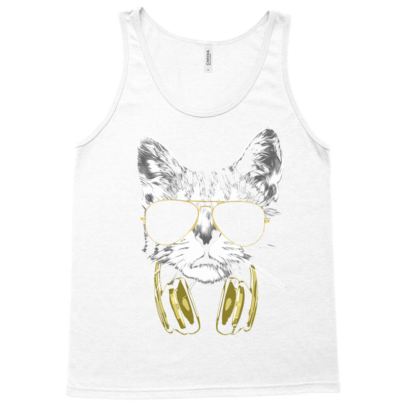 Dj Cat Bling Bling Green Tank Top | Artistshot