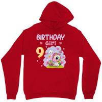 Cute Unicorn 9th Birthday Girl Blue Unisex Hoodie | Artistshot