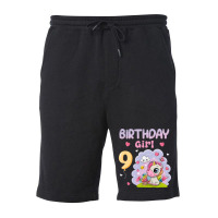 Cute Unicorn 9th Birthday Girl Blue Fleece Short | Artistshot