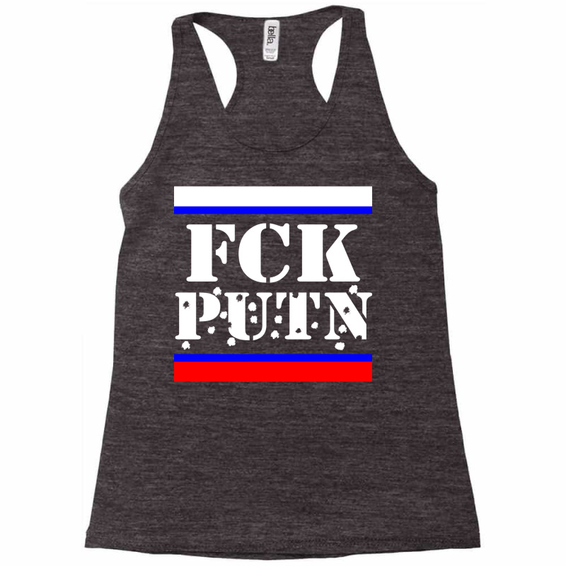 Fuck Putin Fck Putin Flag Shots In White Racerback Tank by xhoronjembex | Artistshot