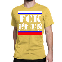 Fuck Putin Fck Putin Flag Shots In White Classic T-shirt | Artistshot