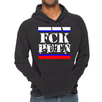 Fuck Putin Fck Putin Flag Shots In White Vintage Hoodie | Artistshot