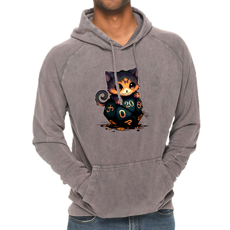 Dice Tou Chibi Cat Blue Vintage Hoodie | Artistshot