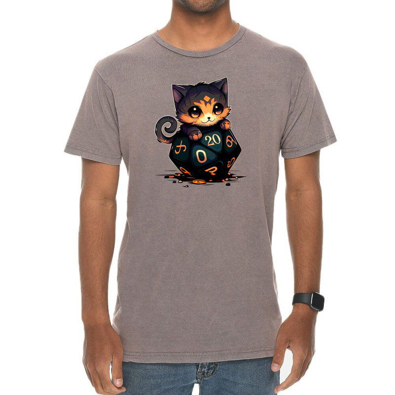 Dice Tou Chibi Cat Blue Vintage T-shirt | Artistshot