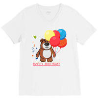 Happy Birthday Hippie Girl V-neck Tee | Artistshot