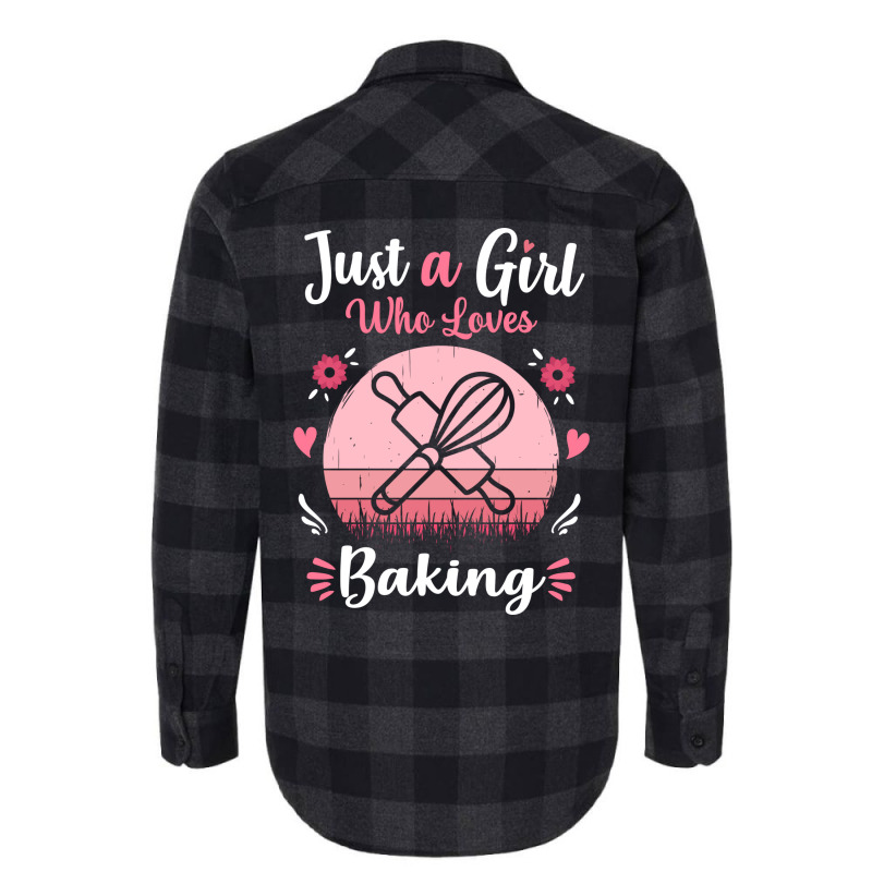 Just A Girl Who Loves Baking Pink Retro Vintage Gi Flannel Shirt by gorjejezlomx | Artistshot