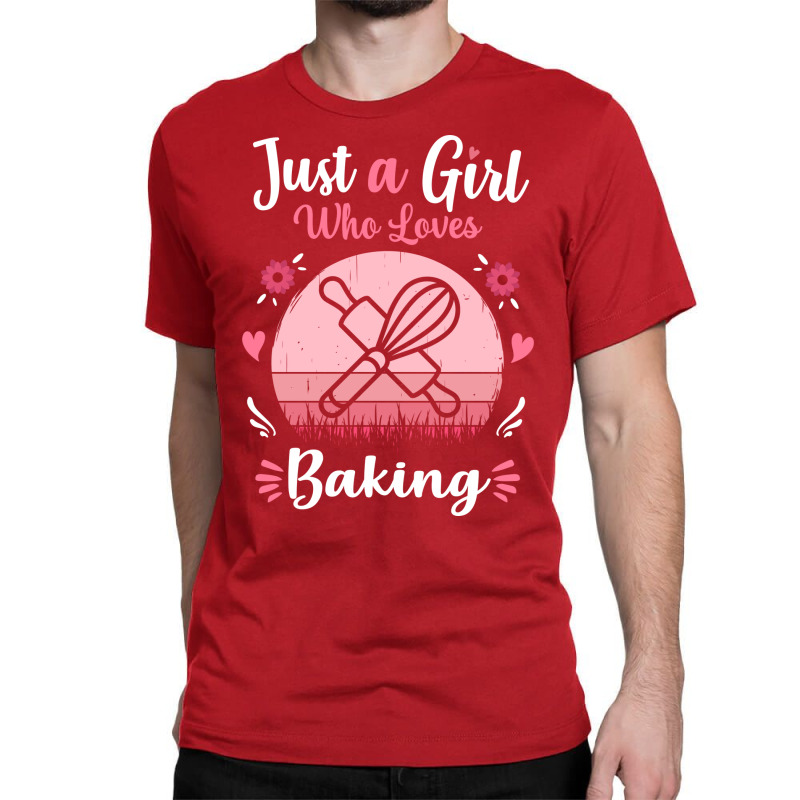 Just A Girl Who Loves Baking Pink Retro Vintage Gi Classic T-shirt by gorjejezlomx | Artistshot