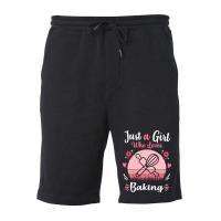 Just A Girl Who Loves Baking Pink Retro Vintage Gi Fleece Short | Artistshot