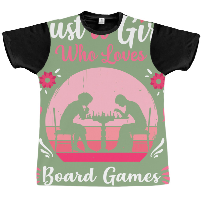 Just A Girl Who Loves Board Games Pink Retro Vinta Graphic T-shirt | Artistshot