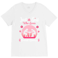 Just A Girl Who Loves Board Games Pink Retro Vinta V-neck Tee | Artistshot