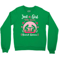 Just A Girl Who Loves Board Games Pink Retro Vinta Crewneck Sweatshirt | Artistshot