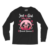 Just A Girl Who Loves Board Games Pink Retro Vinta Long Sleeve Shirts | Artistshot