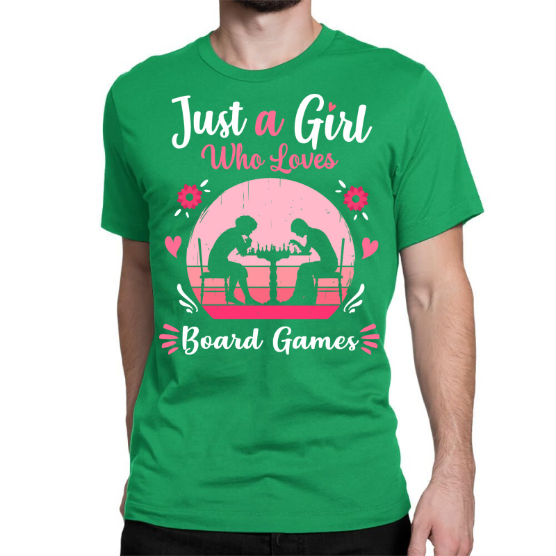 Just A Girl Who Loves Board Games Pink Retro Vinta Classic T-shirt | Artistshot