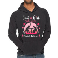 Just A Girl Who Loves Board Games Pink Retro Vinta Vintage Hoodie | Artistshot